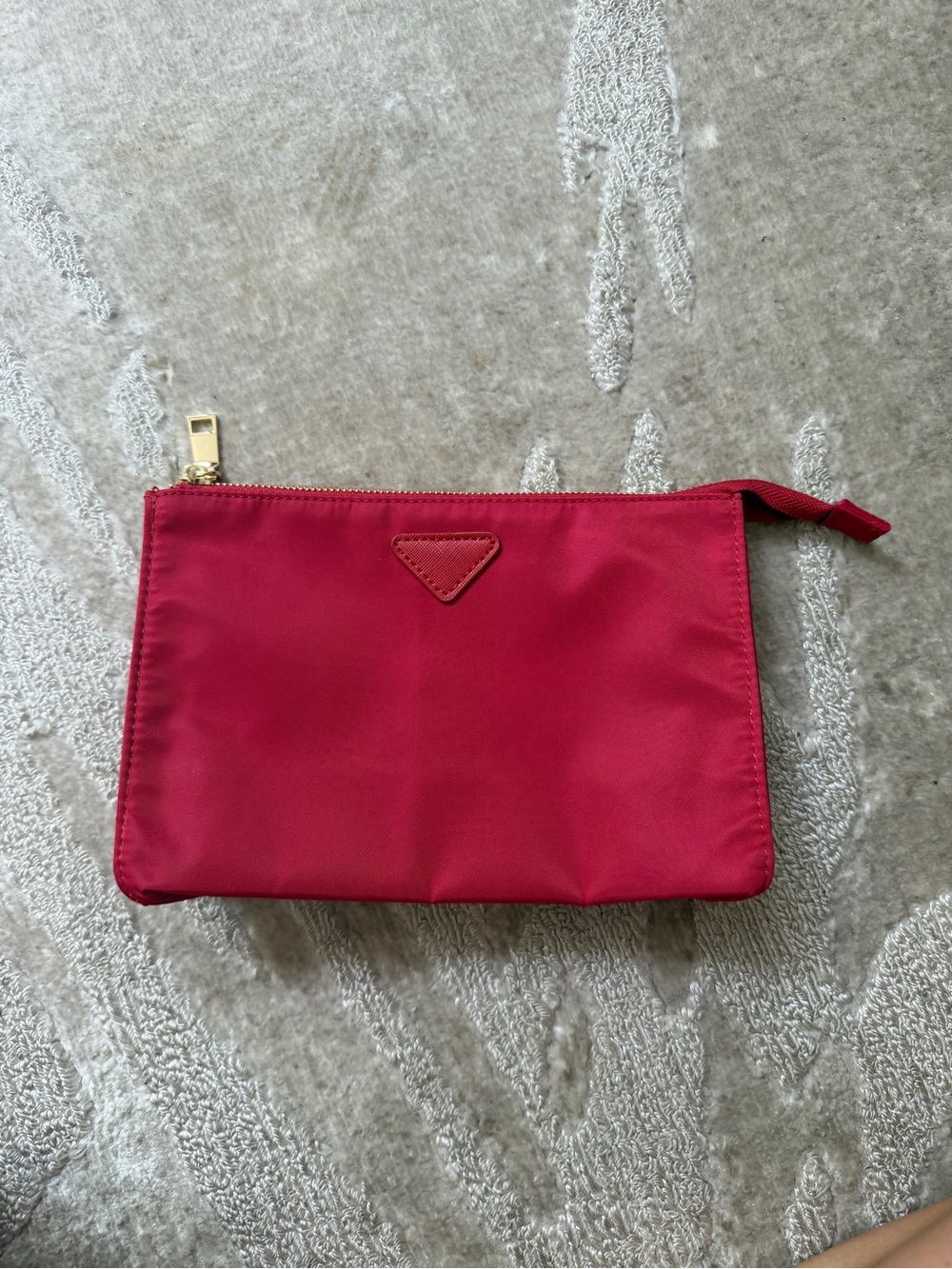 Red Women's Zip Pouch Cosmetic Clutch